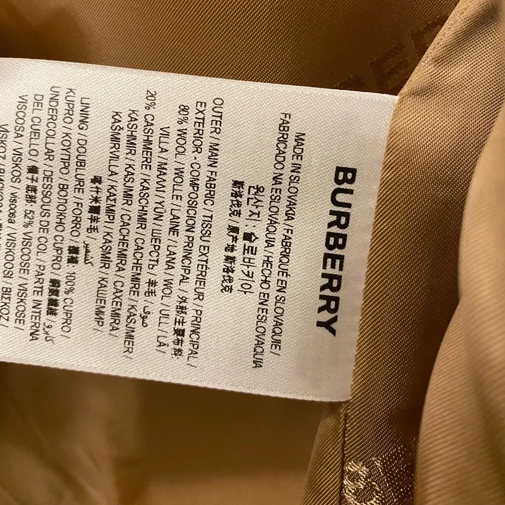 Burberry Camel Tan Wool Blend Long Coat - Picture 8 of 9